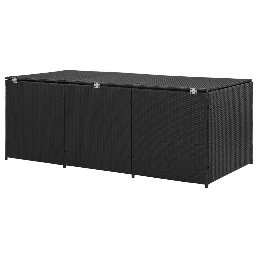 Vidaxl - Boîte de rangement de jardin Résine tressée 180x90x70 cm Noir vidaXL 46477 - Imagen 7