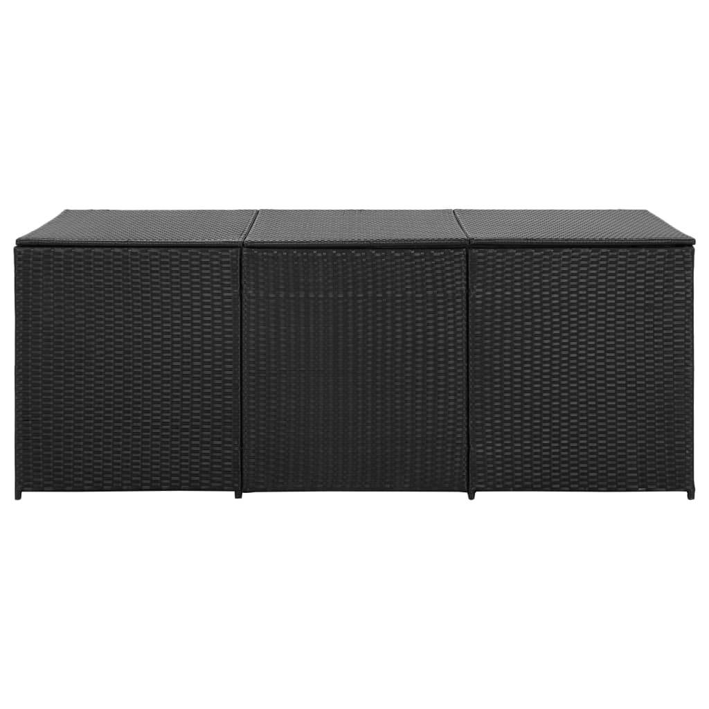 Vidaxl - Boîte de rangement de jardin Résine tressée 180x90x70 cm Noir vidaXL 46477 - Imagen 9