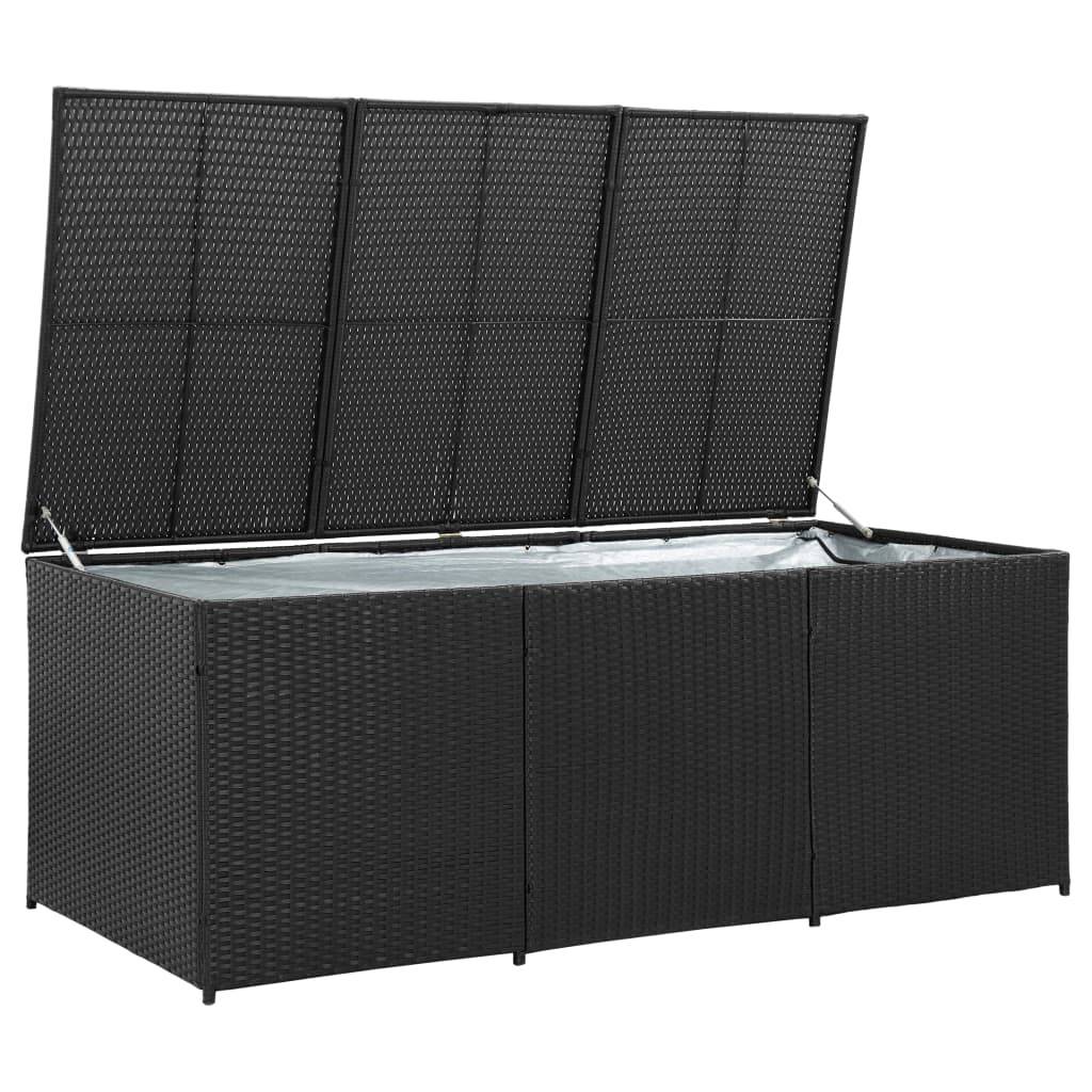 Vidaxl - Boîte de rangement de jardin Résine tressée 180x90x70 cm Noir vidaXL 46477 - Imagen 8