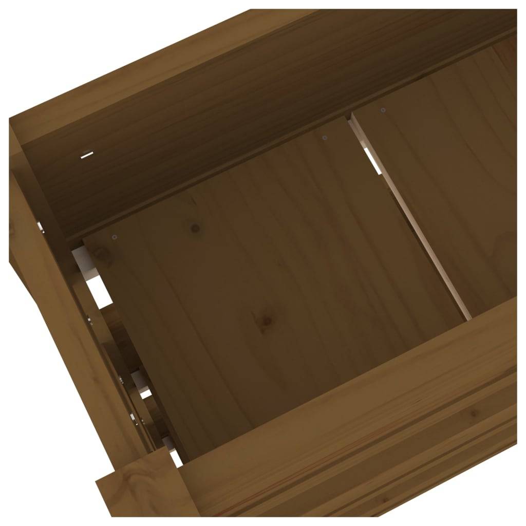 Maison Chic - Jardinière, Bac à fleurs, Pot de fleurs Marron miel 112x25x104,5 cm Bois massif de pin - Imagen 7
