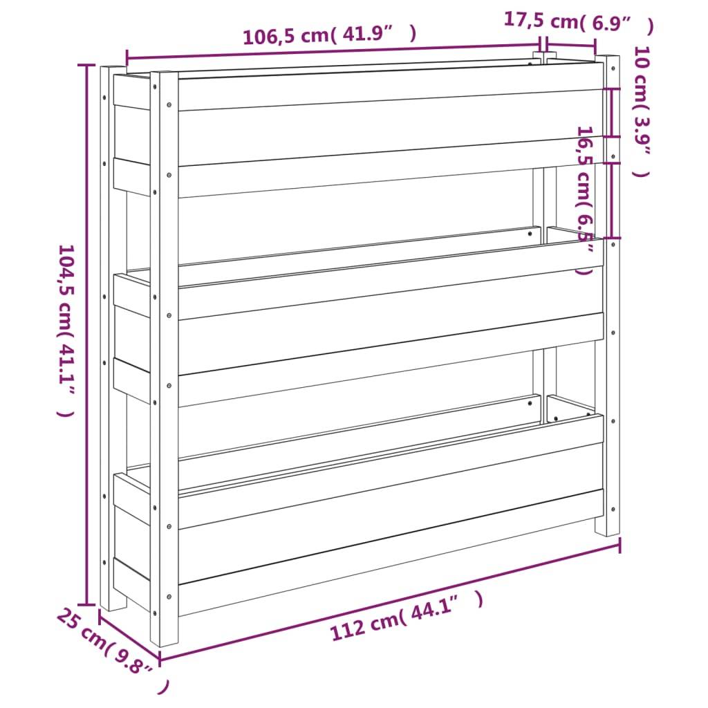 Maison Chic - Jardinière, Bac à fleurs, Pot de fleurs Marron miel 112x25x104,5 cm Bois massif de pin - Imagen 9