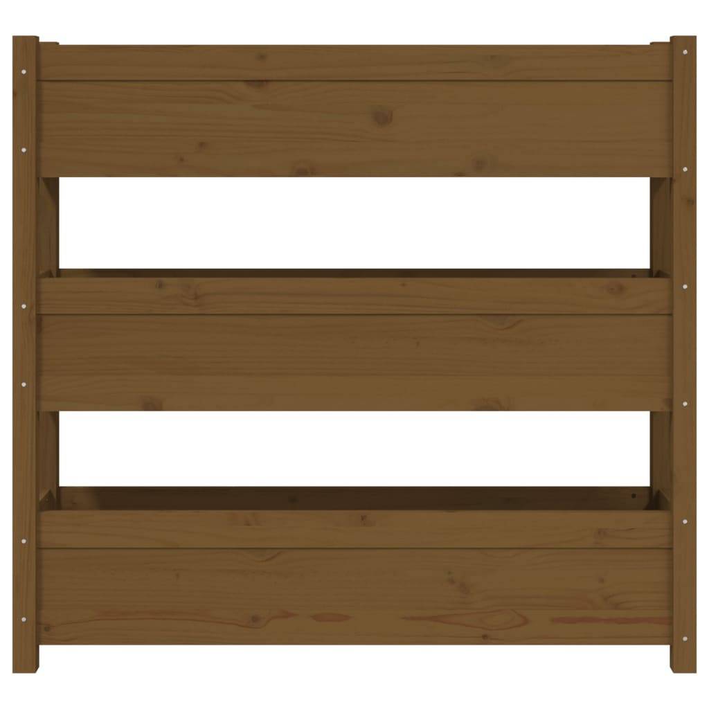 Maison Chic - Jardinière, Bac à fleurs, Pot de fleurs Marron miel 112x25x104,5 cm Bois massif de pin - Imagen 5