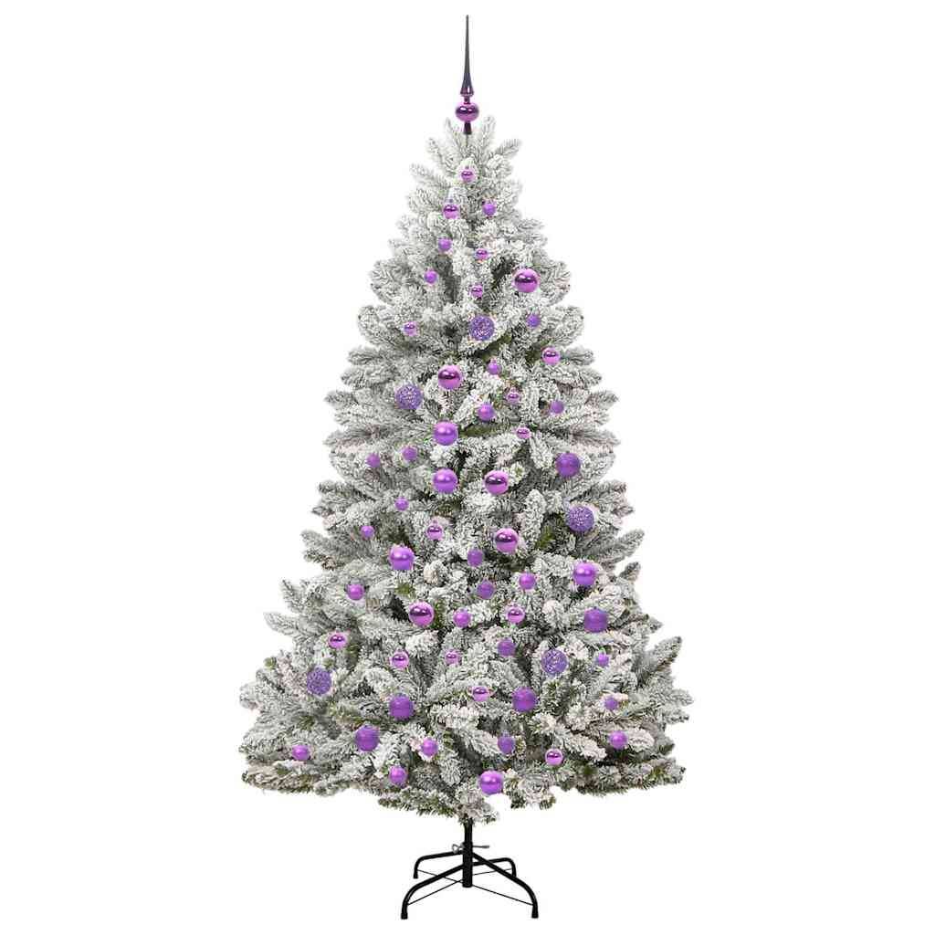 ComfortXL - Sapin de Noël Artificiel Floqué 180 cm Lumineux avec LED et Boules Argent – ComfortXL Outdoor Living - Image 4