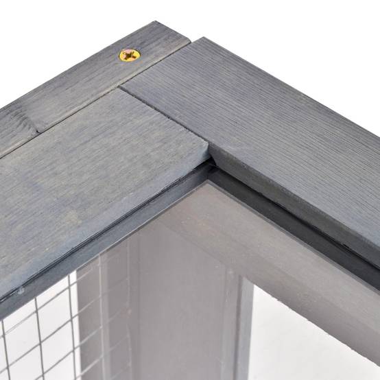 Maison enclos tortue bois sapin habitat intérieur extérieur 91x60x32cm gris - ComfortXL Outdoor Living - Image 10