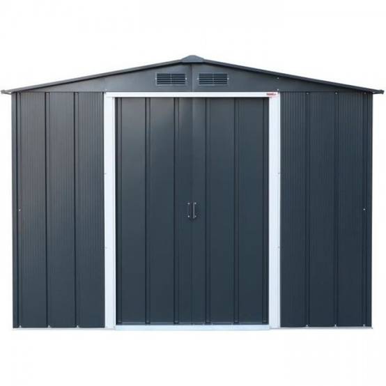 Duramax - Abri de jardin en métal 4,77 m2 - DURAMAX - Kit d'ancrage inclus - Gris anthracite - Image 1