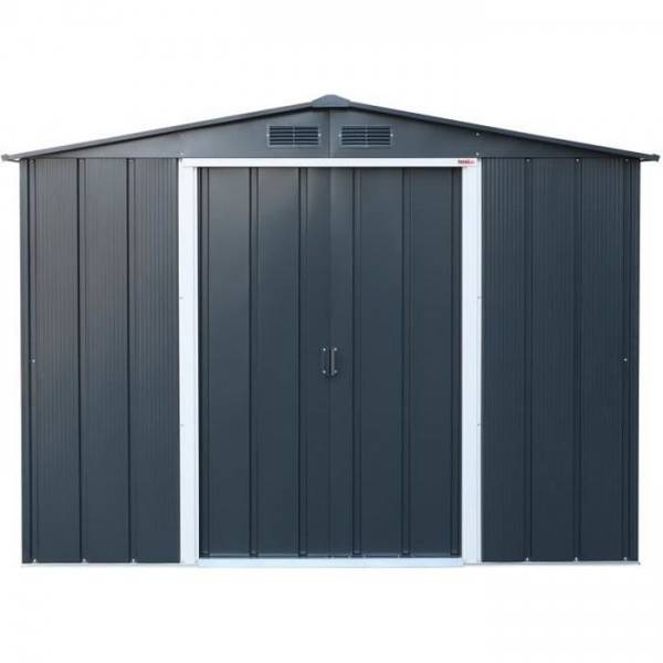 Duramax - Abri de jardin en métal 4,77 m2 - DURAMAX - Kit d'ancrage inclus - Gris anthracite