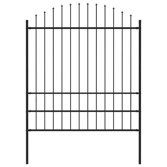 Panneau Clôture Acier XXL Sécurité Maximale Lance 170x200cm Noir - ComfortXL Outdoor Living - Image 1