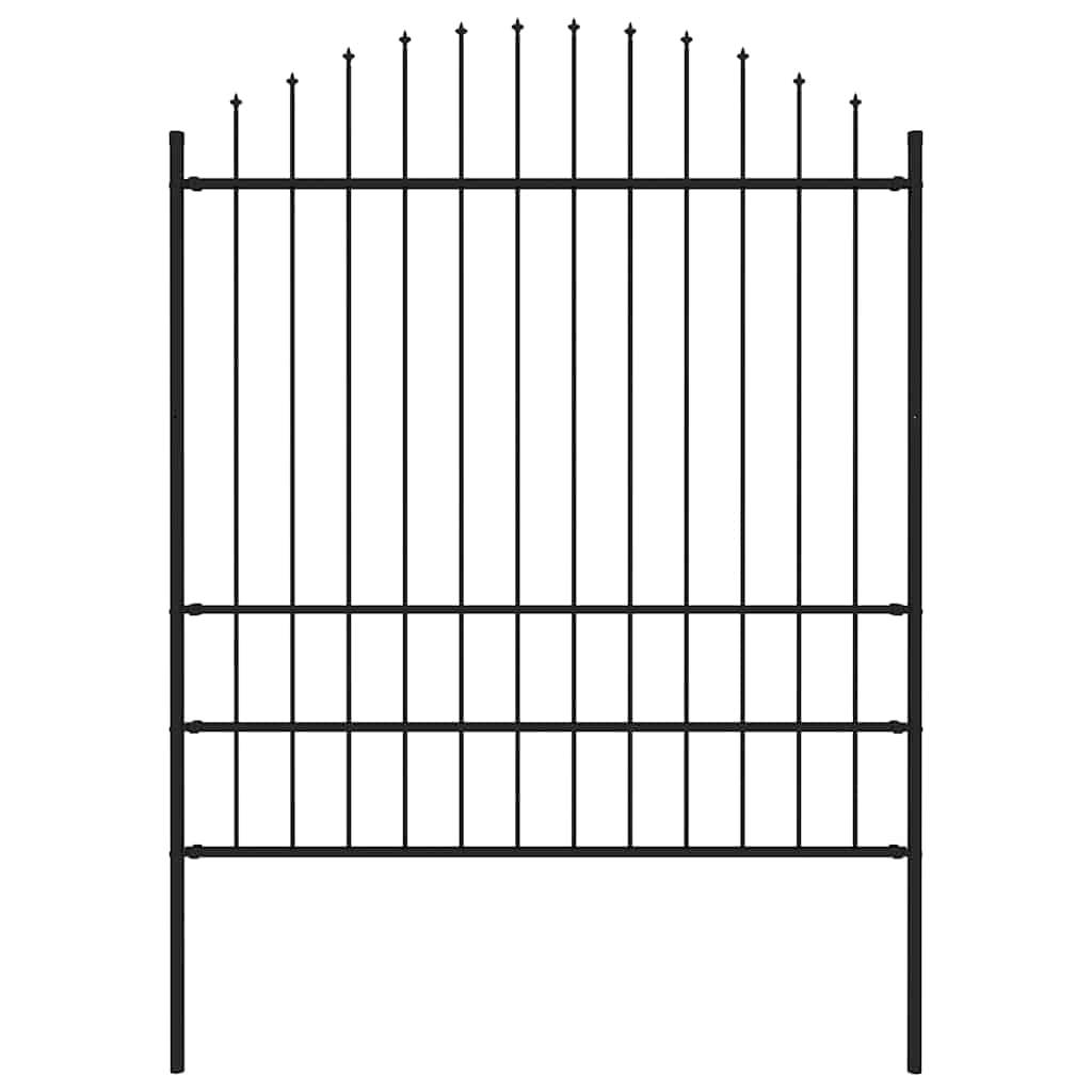 Panneau Clôture Acier XXL Sécurité Maximale Lance 170x200cm Noir - ComfortXL Outdoor Living - Image 1