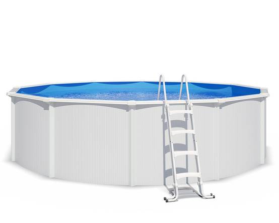 Piscine hors sol acier ronde diam 5,50 x 1,32 m blanche SAPHIR - Image 1