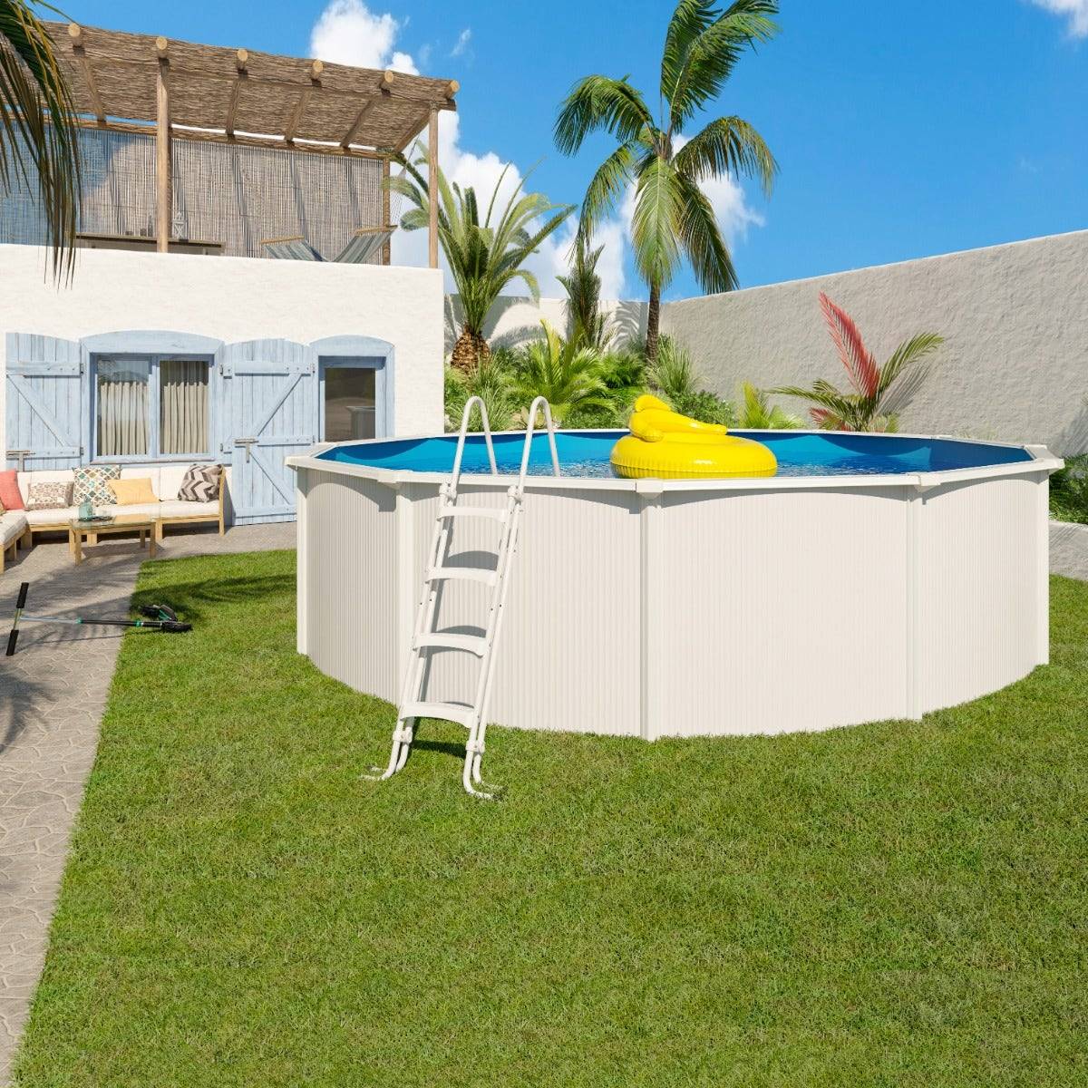 Piscine hors sol acier ronde diam 5,50 x 1,32 m blanche SAPHIR - Image 2