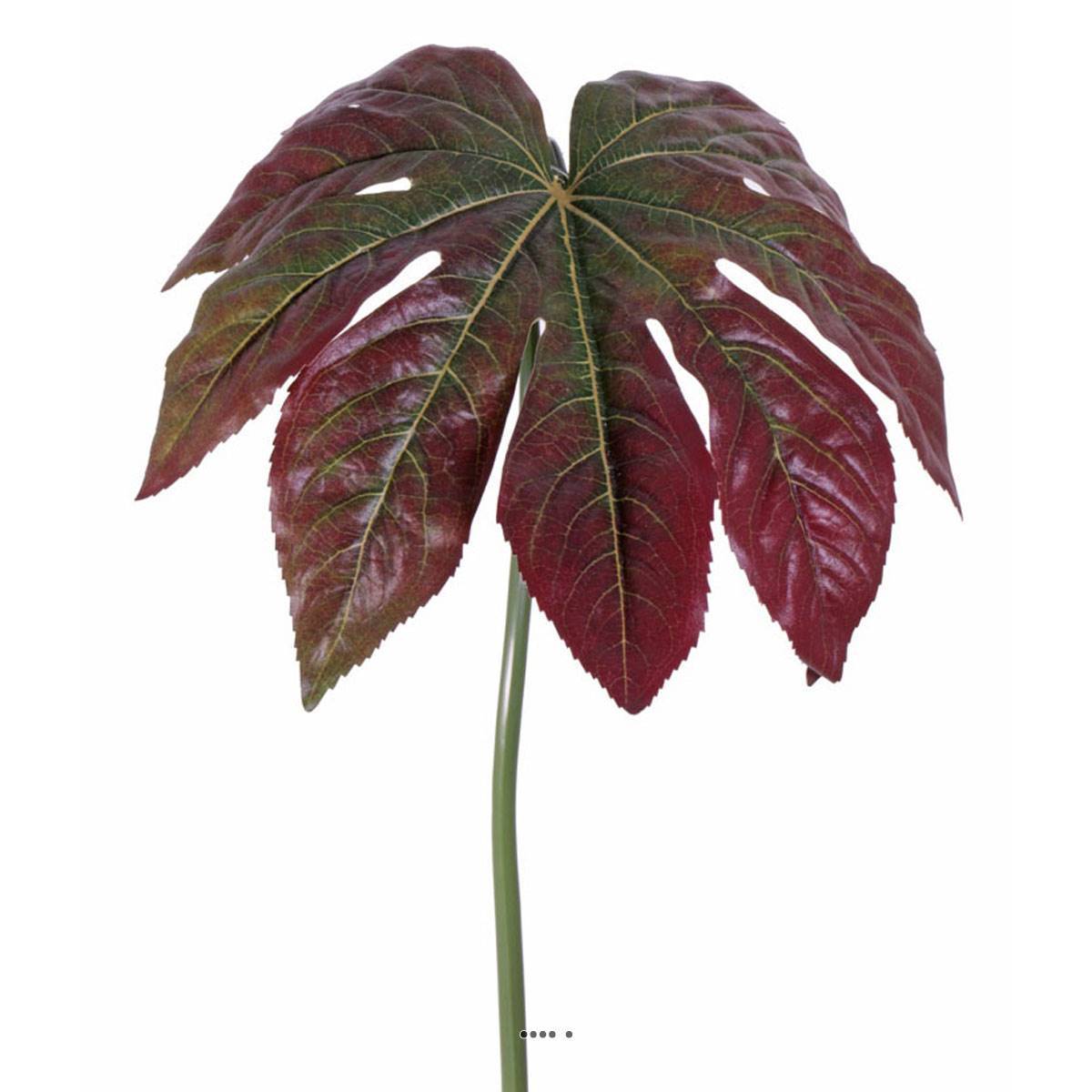 Artificielles - Feuille de Fatsia artificielle H 86 cm Diamètre 36 cm superbe imitation Vert-rouge - couleur: Vert-rouge - Imagen 2