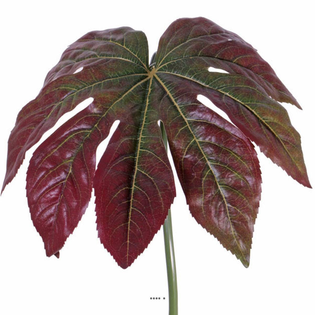 Artificielles - Feuille de Fatsia artificielle H 86 cm Diamètre 36 cm superbe imitation Vert-rouge - couleur: Vert-rouge - Imagen 3