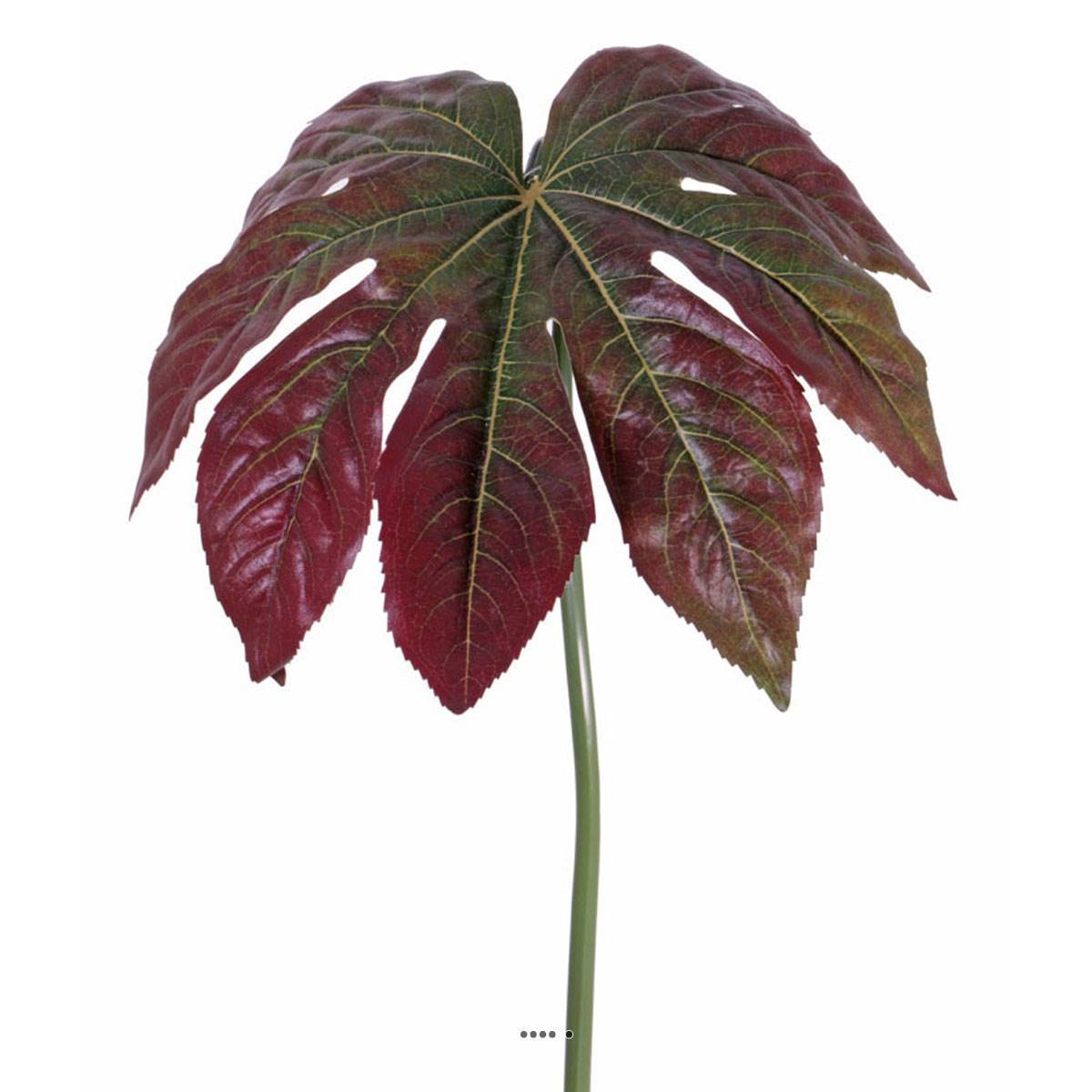 Artificielles - Feuille de Fatsia artificielle H 86 cm Diamètre 36 cm superbe imitation Vert-rouge - couleur: Vert-rouge - Imagen 1