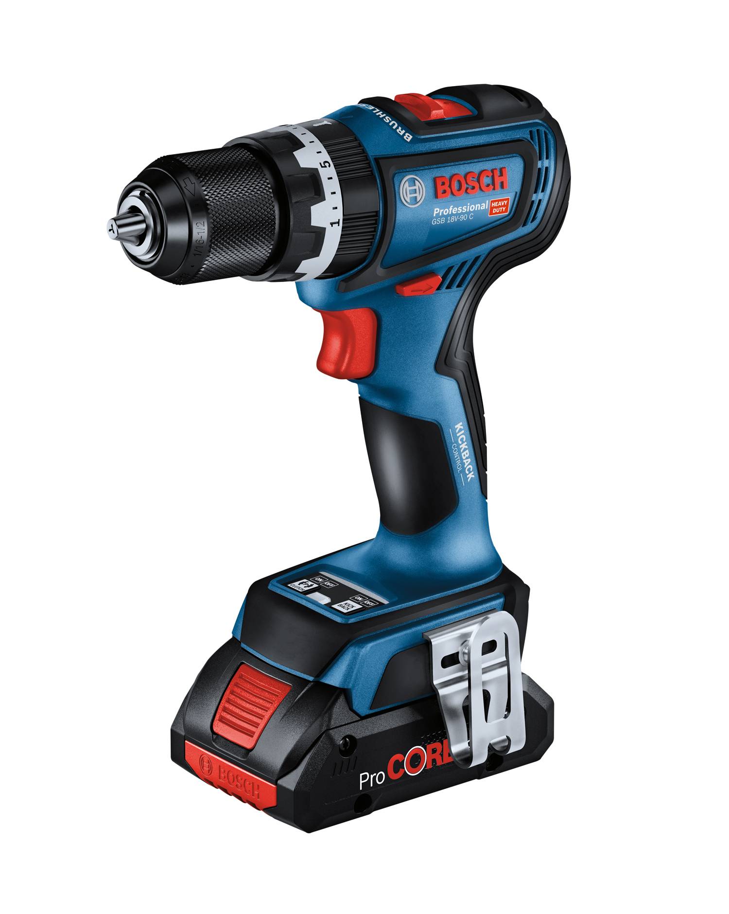 Bosch Professional - Perceuse visseuse percussion GSB 18V-90 C BOSCH - 2 batt. 4Ah Procore + GAL 18V-40 + Coffret L-Boxx - 06019K6104 - Imagen 2