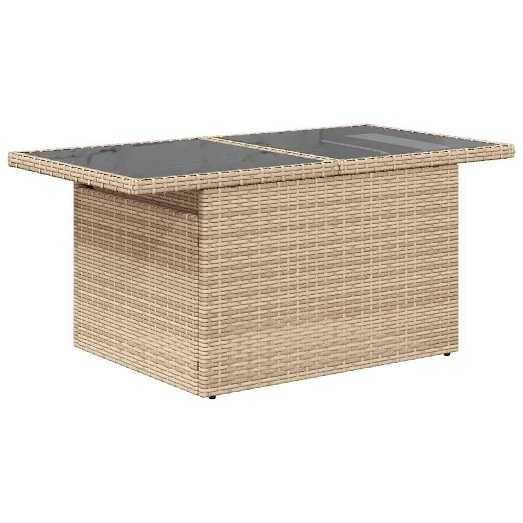 Ensemble de jardin 7 pièces résine tressée avec table relevable et coffres de rangement Beige – ComfortXL Outdoor Living - Image 6