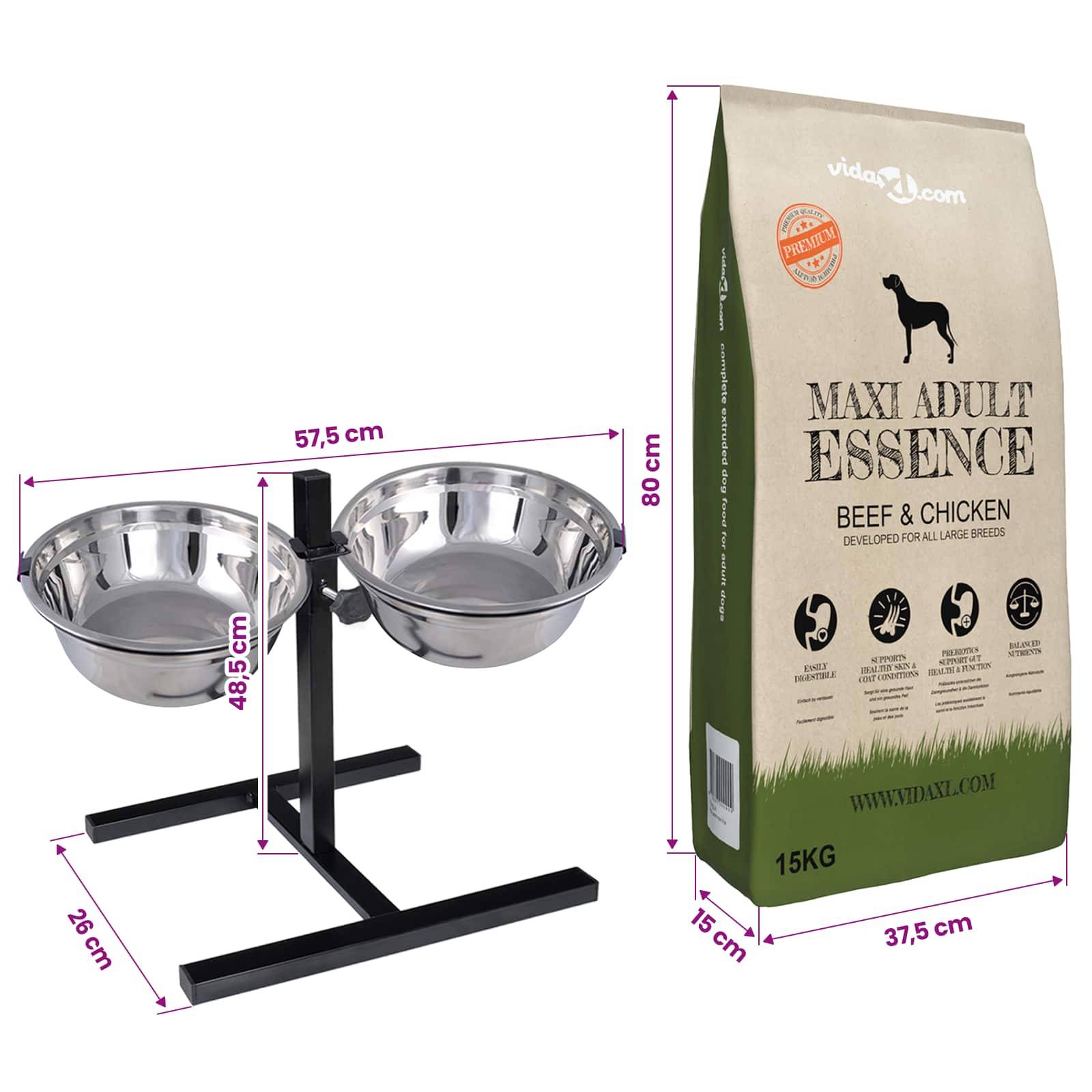 Vidaxl - Support de nourriture et bol avec nourriture pour chien vidaXL 3053583 - Image 3