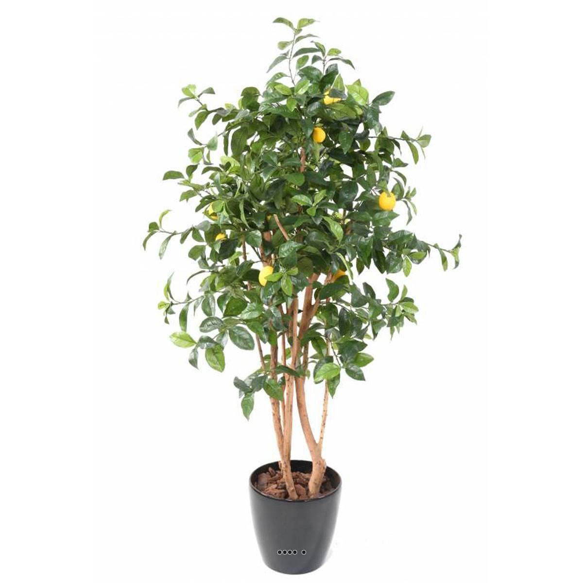 Artificielles - Citronnier factice tronc naturel en pot et fruits H150cm Jaune citron - dimhaut: H 150 cm - couleur: Jaune citron