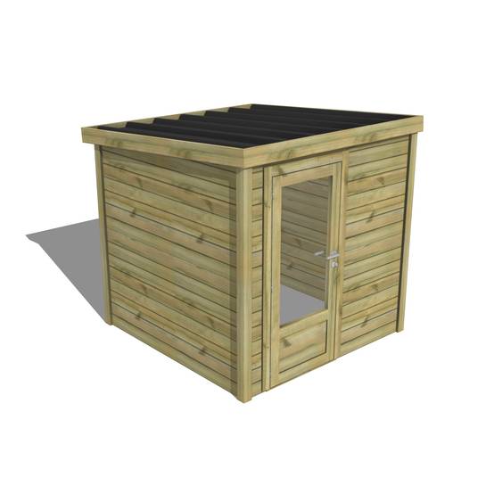 Sans Marque - ABRI DE JARDIN bois autoclave 27mm - Essentiel - 2,14x2,14m / 5m2 - Bac acier - Abri Français - Image 1