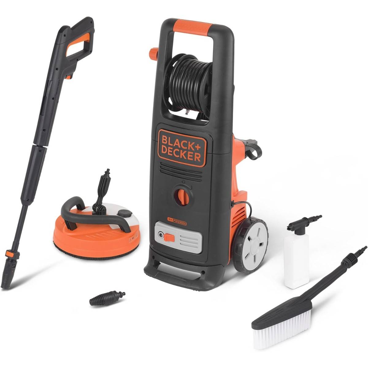 Black & Decker - Nettoyeur Haute Pression 2200W 150 Bar 440 L/h Patio cleaner et brosse fixe Nettoyage Terrasse Vélo Auto BLACK+DECKER