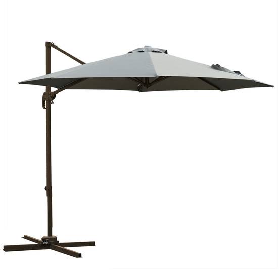 Parasol déporté Polyester Gris 295x295x250 cm - Image 1