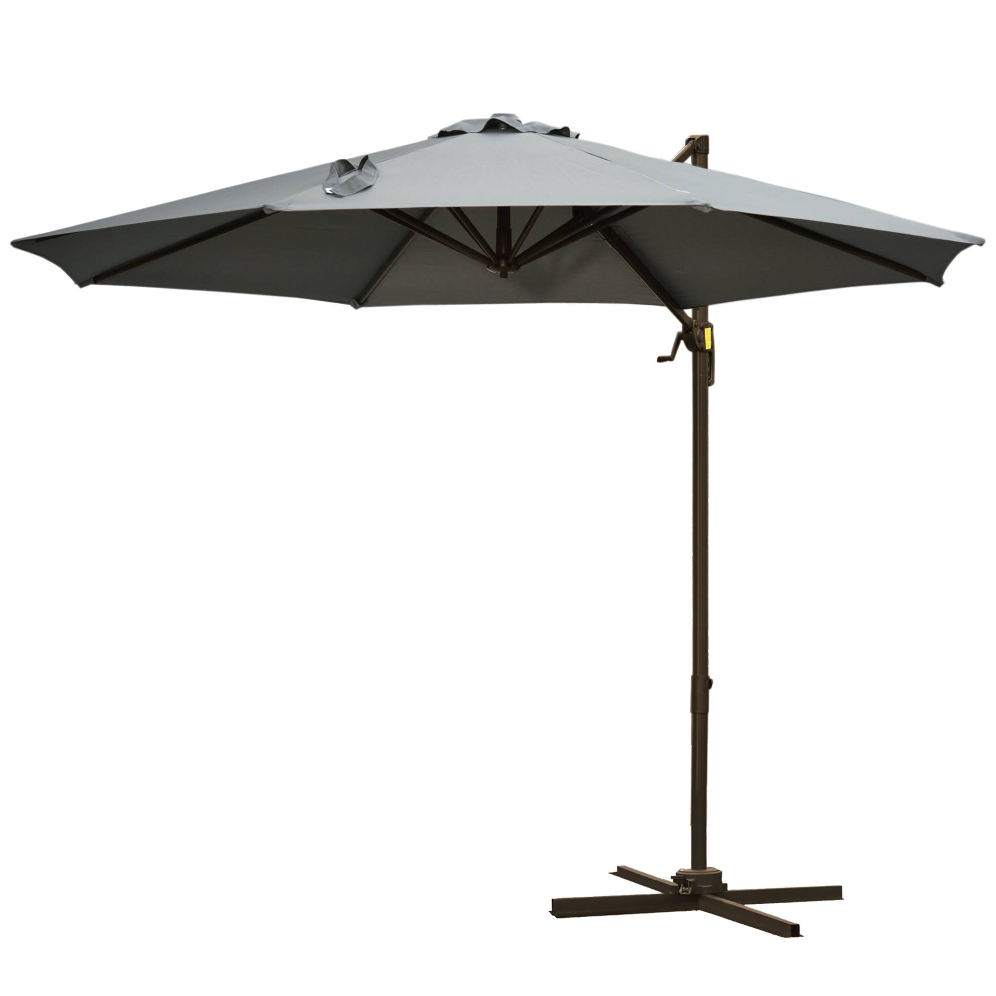 Parasol déporté Polyester Gris 295x295x250 cm - Image 2