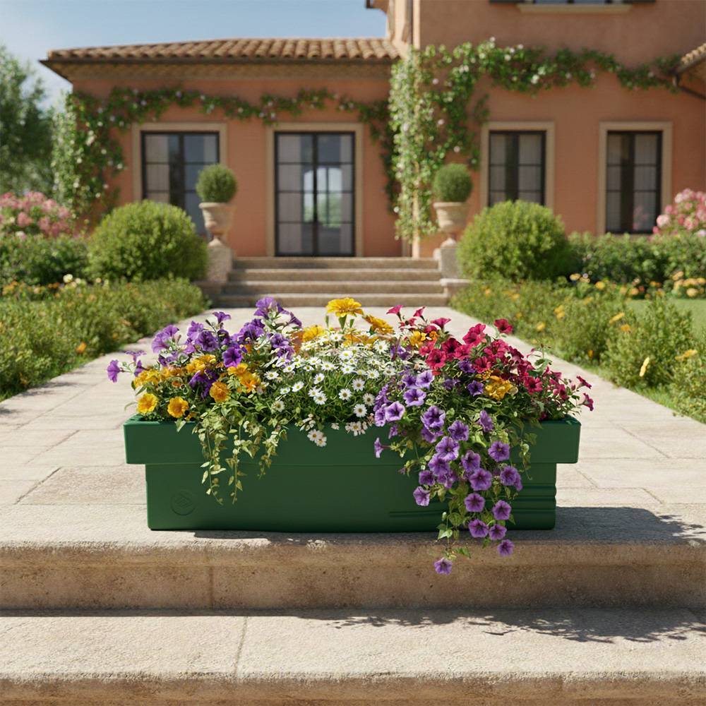 Jardinière design effet pierre 70l avec réserve d'eau-plast'up rotomoulage - Image 3