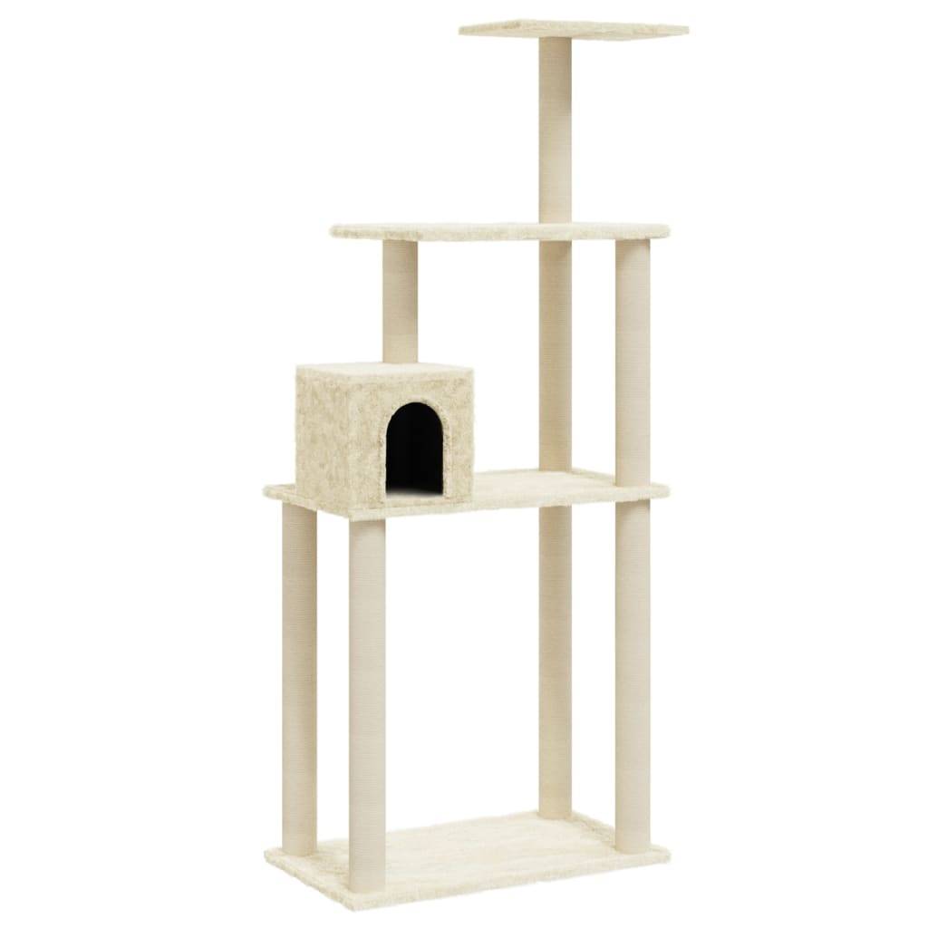 Vidaxl - Arbre à chat avec griffoirs en sisal Crème 147 cm vidaXL 171476 - Imagen 2