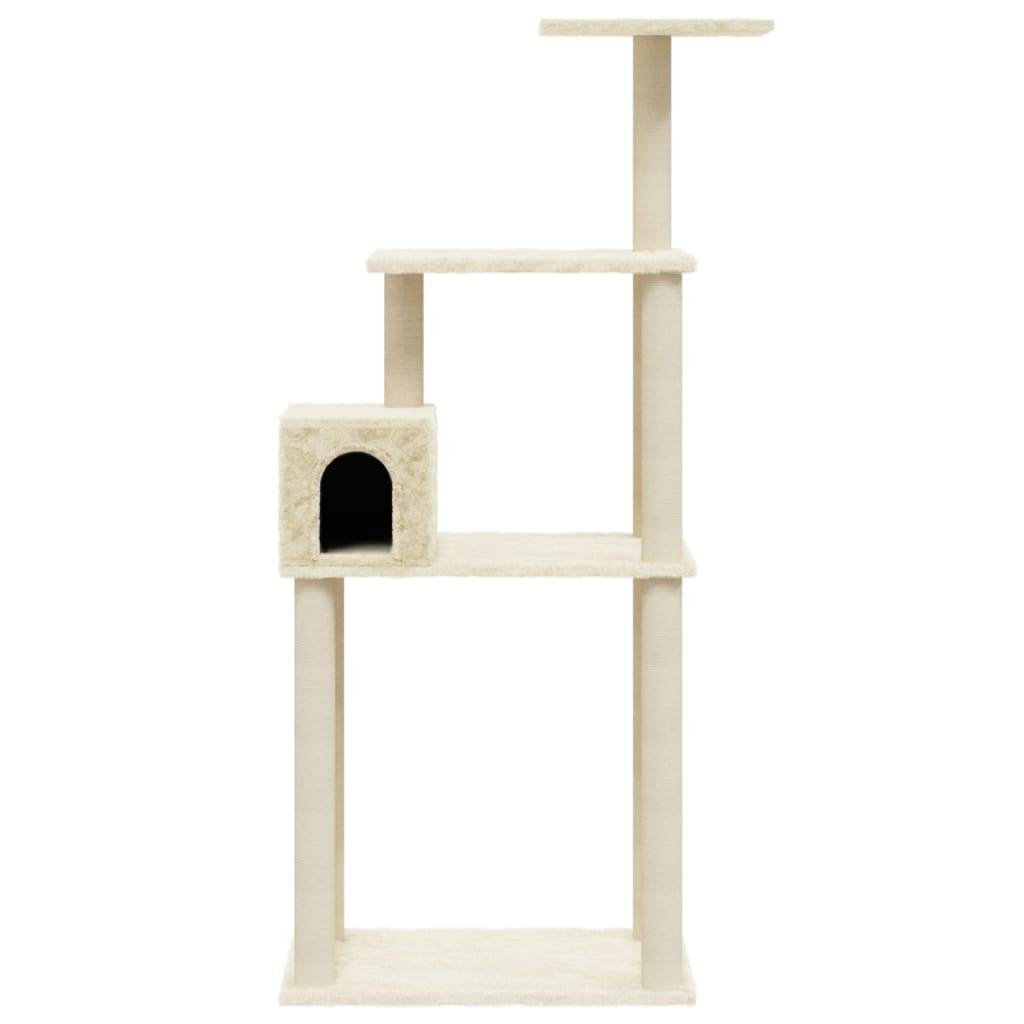 Vidaxl - Arbre à chat avec griffoirs en sisal Crème 147 cm vidaXL 171476 - Imagen 5