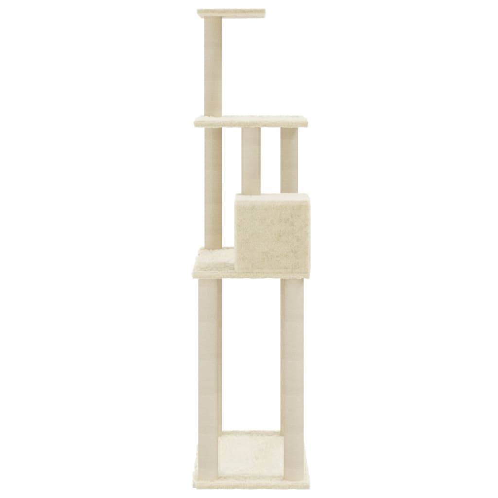 Vidaxl - Arbre à chat avec griffoirs en sisal Crème 147 cm vidaXL 171476 - Imagen 6