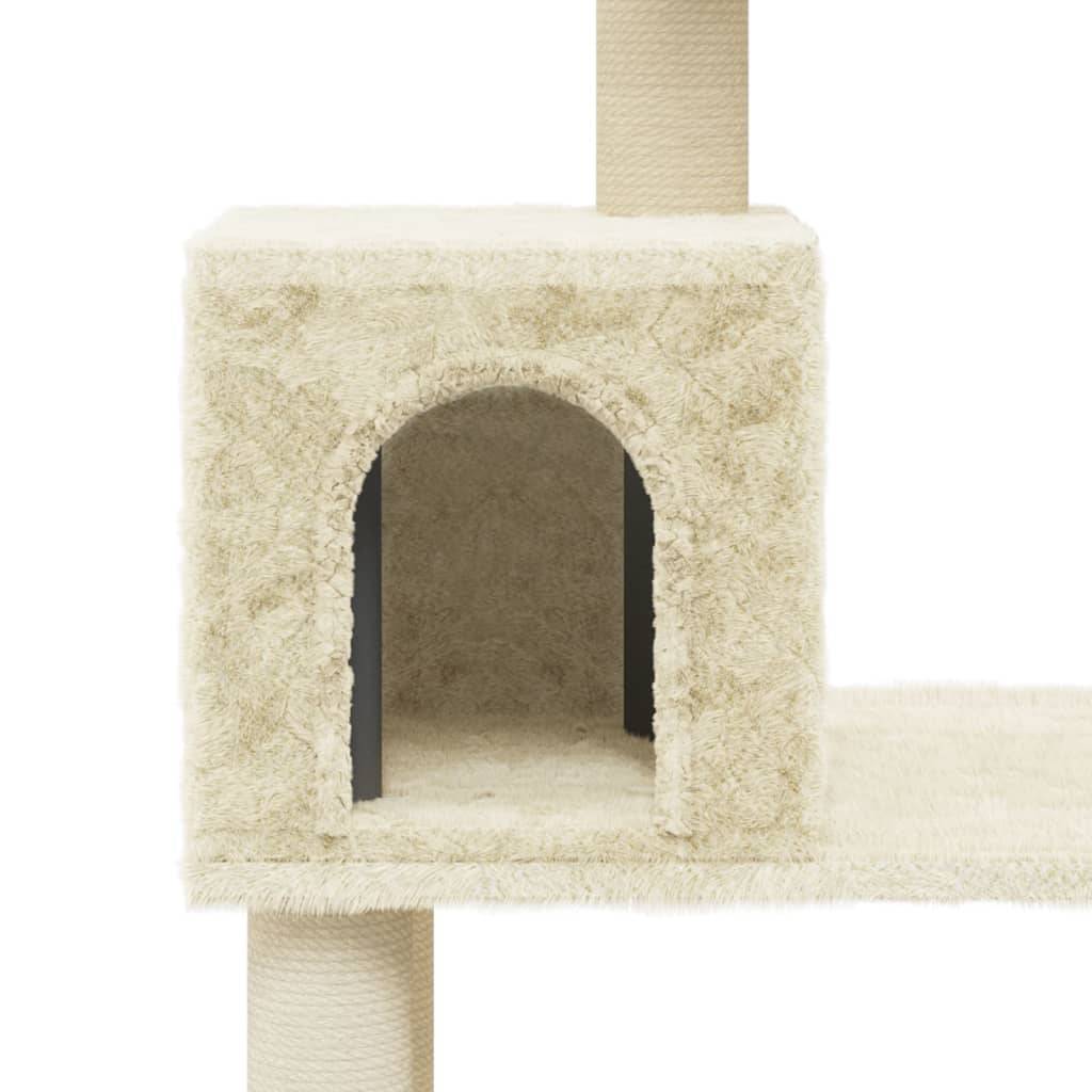 Vidaxl - Arbre à chat avec griffoirs en sisal Crème 147 cm vidaXL 171476 - Imagen 4