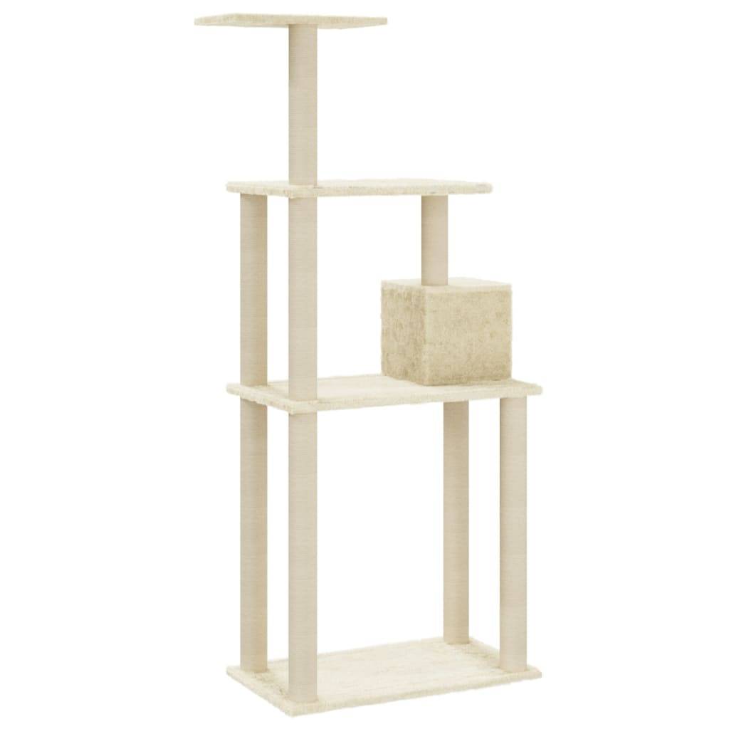 Vidaxl - Arbre à chat avec griffoirs en sisal Crème 147 cm vidaXL 171476 - Imagen 7
