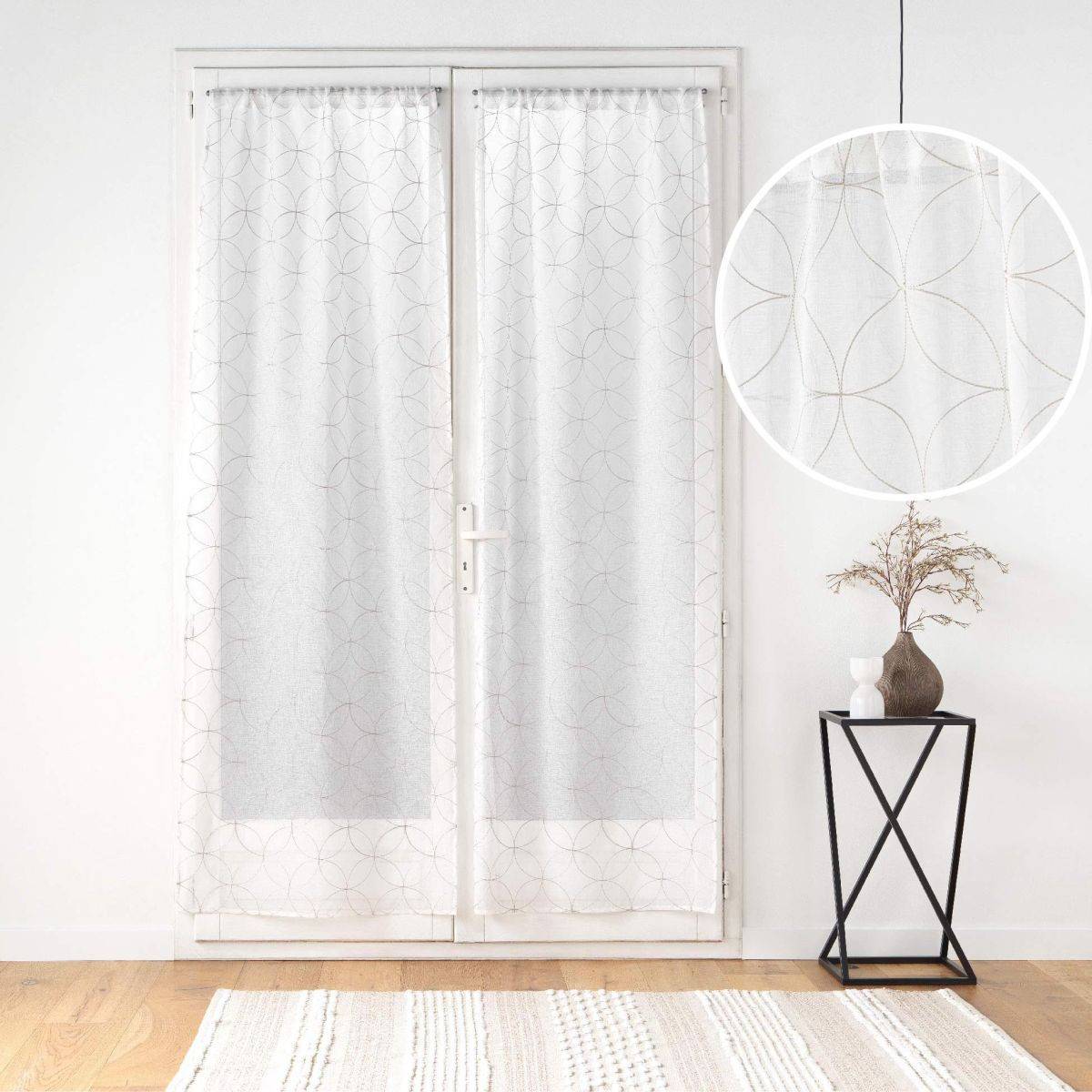 Paire de Voilages Passe-Tringle "Olympia" 70x200cm Gris - Image 6