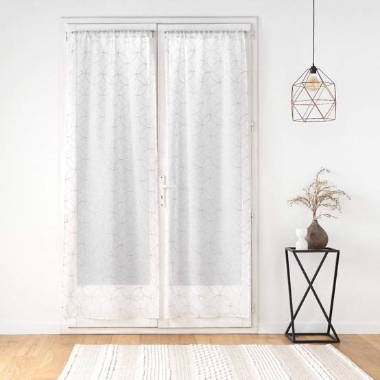 Paire de Voilages Passe-Tringle "Olympia" 70x200cm Gris - Image 4