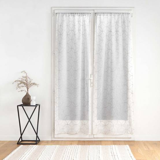 Paire de Voilages Passe-Tringle "Olympia" 70x200cm Gris - Image 5