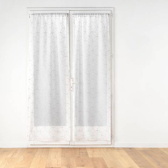 Paire de Voilages Passe-Tringle "Olympia" 70x200cm Gris - Image 1