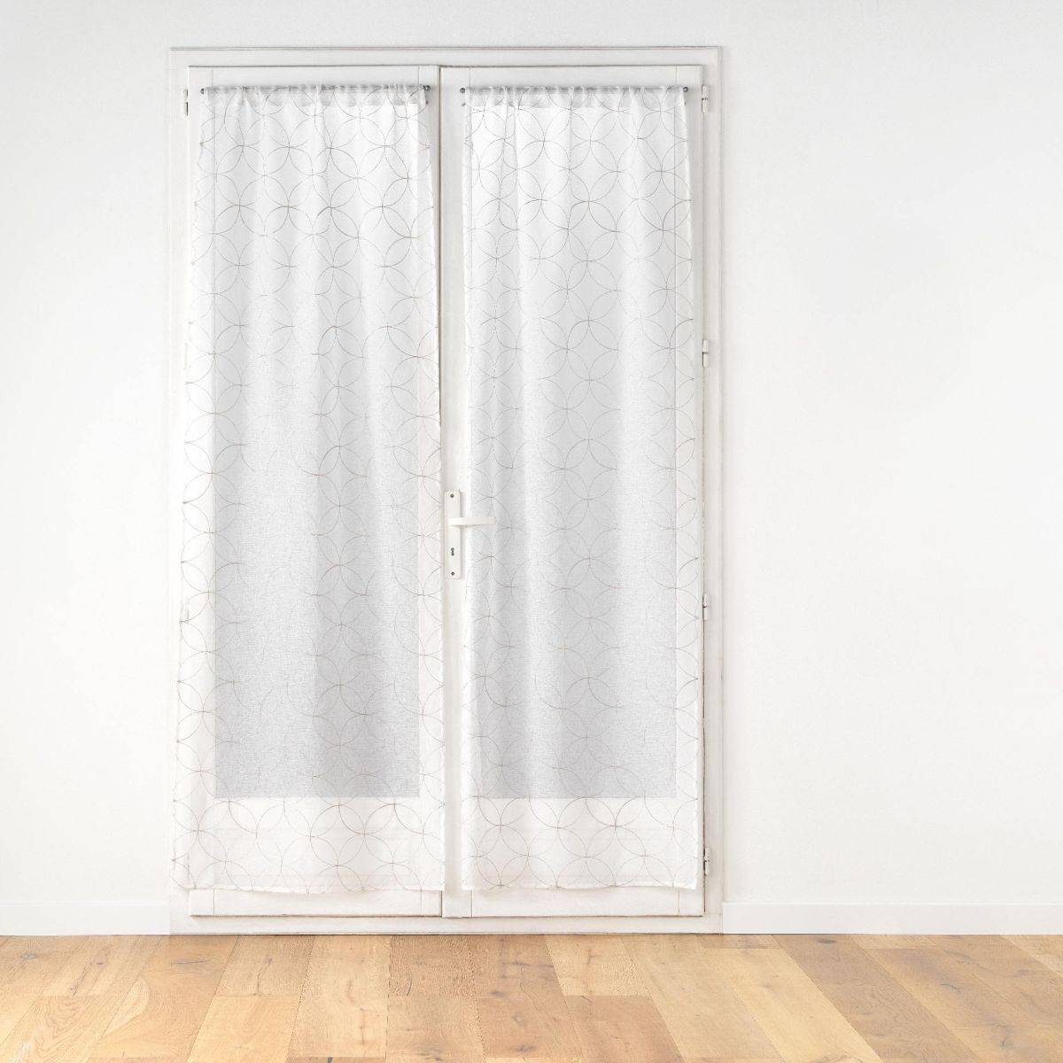 Paire de Voilages Passe-Tringle "Olympia" 70x200cm Gris - Image 1