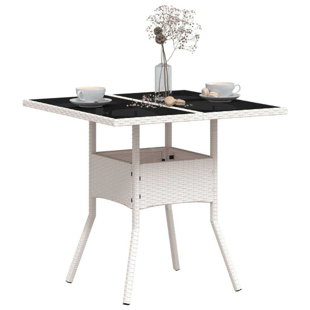 PANGIVO - Table de jardin résine tressée verre blanc 80 x 80 x 75 cm - PANGIVO - Image 4