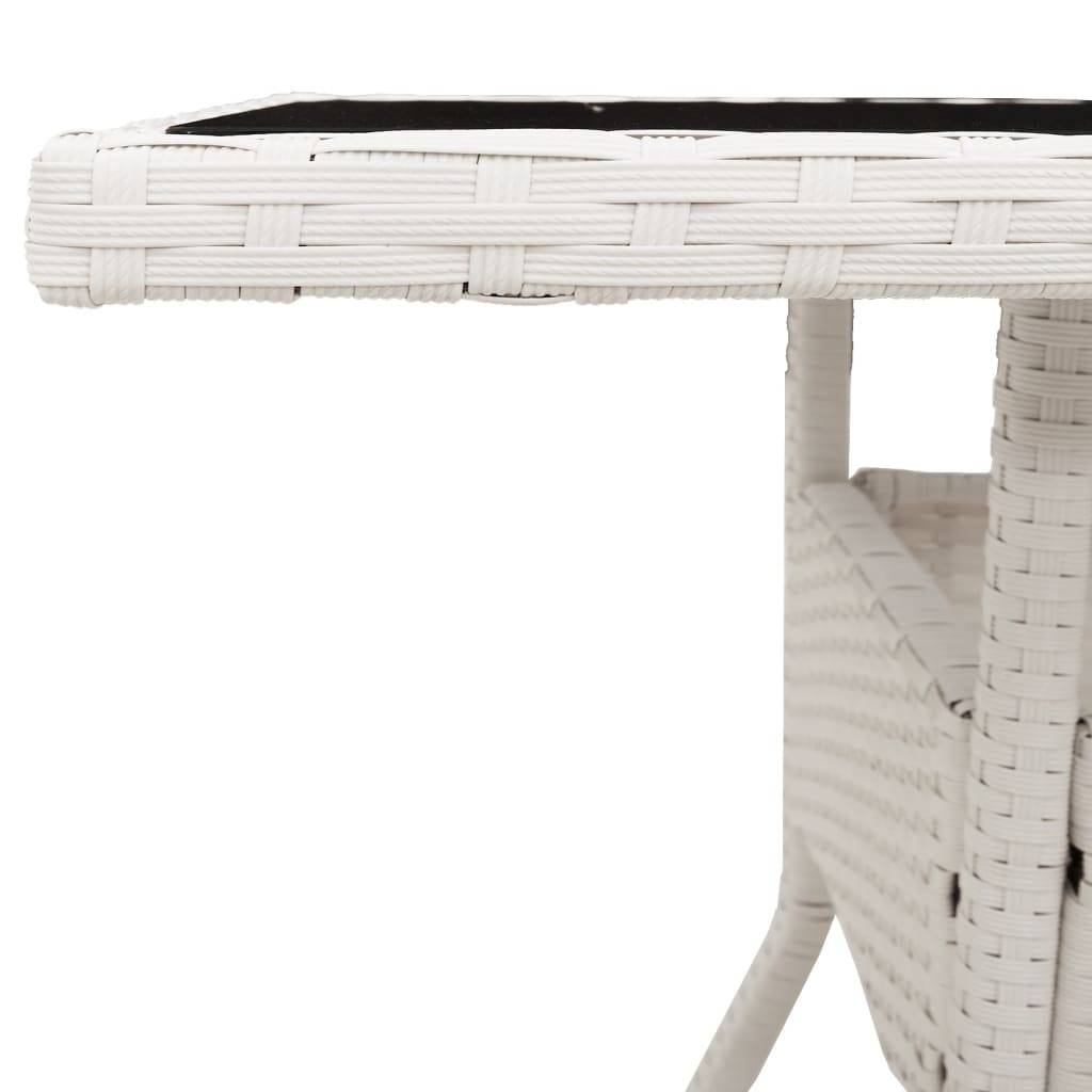 PANGIVO - Table de jardin résine tressée verre blanc 80 x 80 x 75 cm - PANGIVO - Image 9