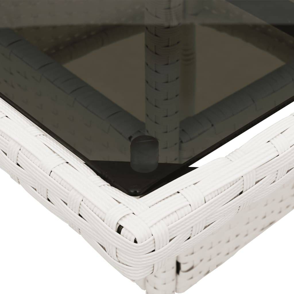 PANGIVO - Table de jardin résine tressée verre blanc 80 x 80 x 75 cm - PANGIVO - Image 10