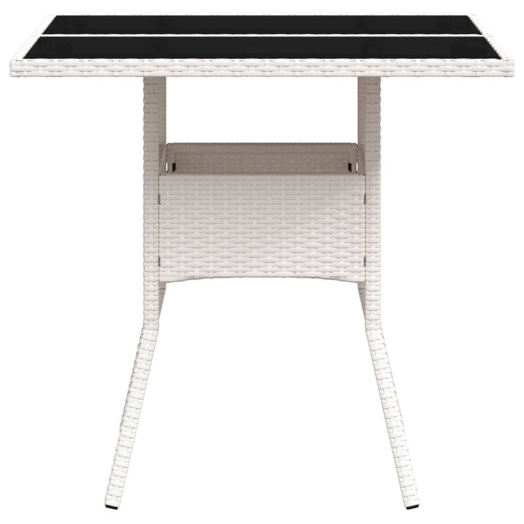 PANGIVO - Table de jardin résine tressée verre blanc 80 x 80 x 75 cm - PANGIVO - Image 6