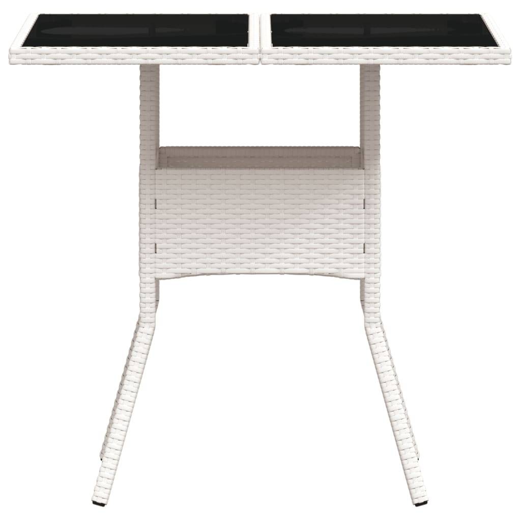 PANGIVO - Table de jardin résine tressée verre blanc 80 x 80 x 75 cm - PANGIVO - Image 5