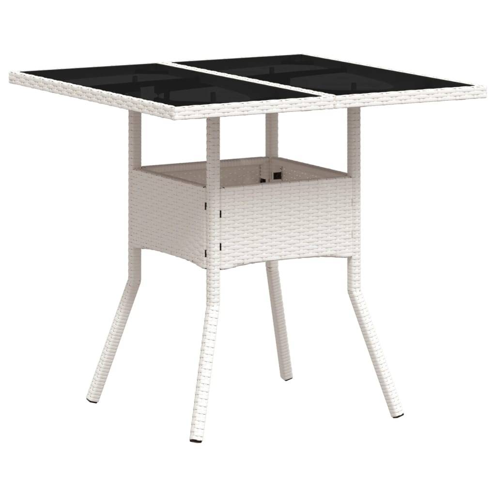 PANGIVO - Table de jardin résine tressée verre blanc 80 x 80 x 75 cm - PANGIVO - Image 2