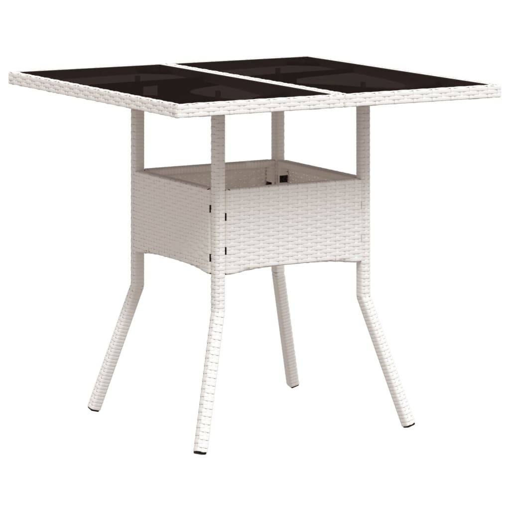 PANGIVO - Table de jardin résine tressée verre blanc 80 x 80 x 75 cm - PANGIVO - Image 7
