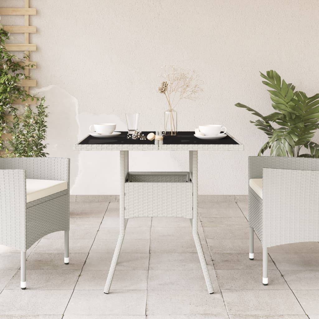 PANGIVO - Table de jardin résine tressée verre blanc 80 x 80 x 75 cm - PANGIVO - Image 3