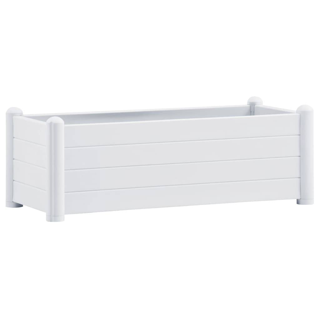 Helloshop26 - Jardinière lit surélevé plantes fleurs jardin PP 100 x 43 x 35 cm blanc - Imagen 1