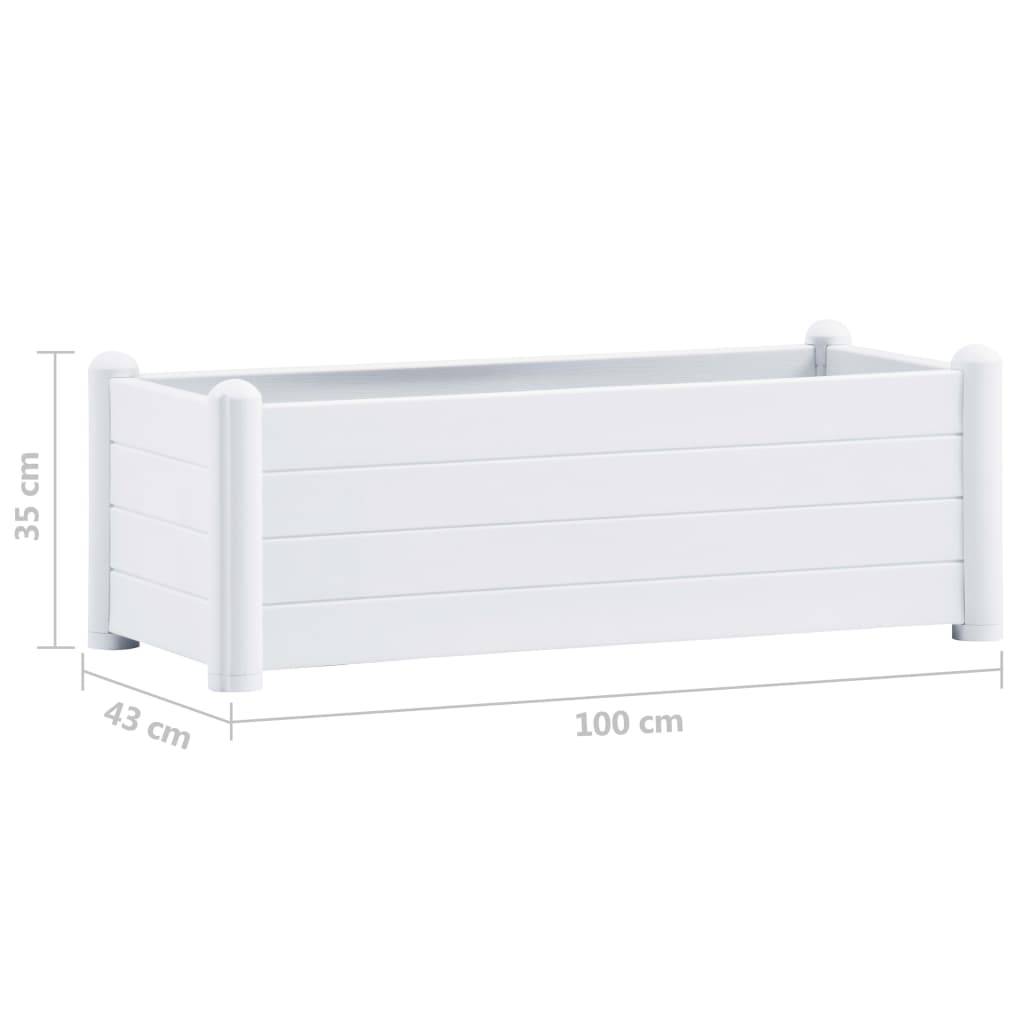 Helloshop26 - Jardinière lit surélevé plantes fleurs jardin PP 100 x 43 x 35 cm blanc - Imagen 5