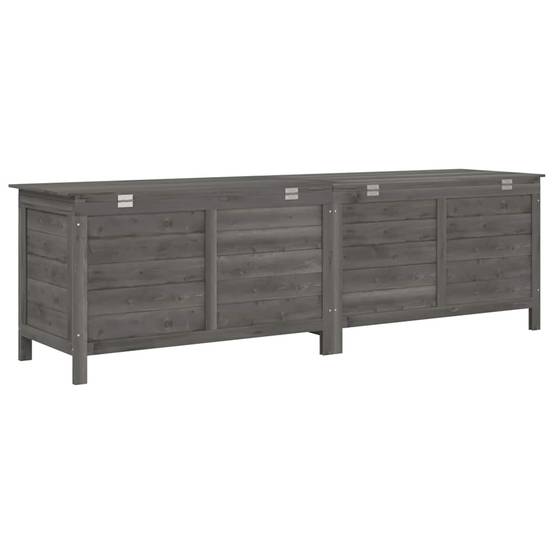 Coffre de Rangement Jardin Bois de Sapin Massif Grande Capacité Anthracite 198.5 cm – ComfortXL Outdoor Living - Image 6