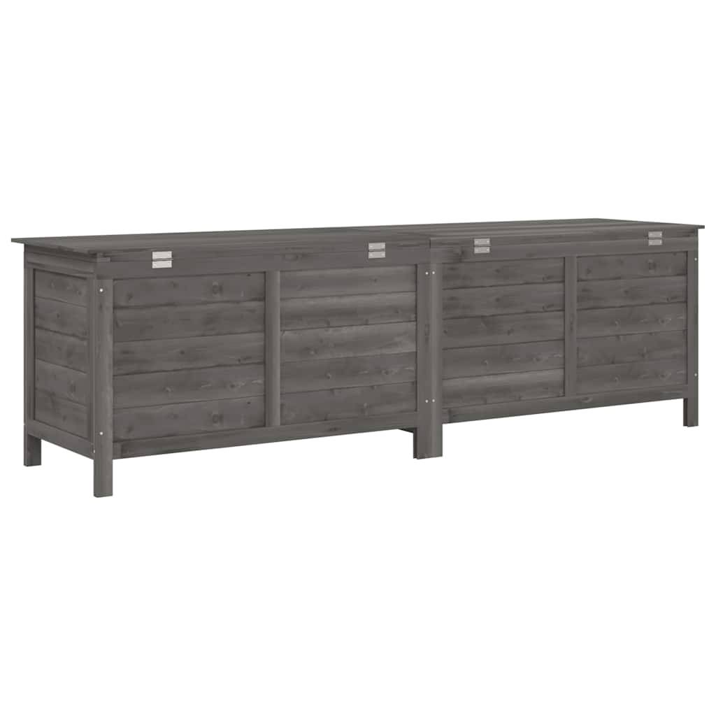 Coffre de Rangement Jardin Bois de Sapin Massif Grande Capacité Anthracite 198.5 cm – ComfortXL Outdoor Living - Image 6