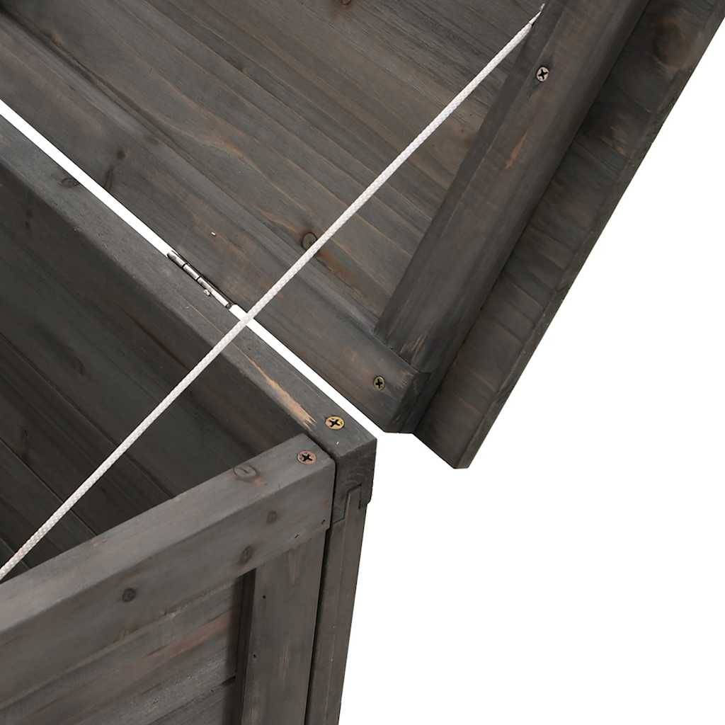 Coffre de Rangement Jardin Bois de Sapin Massif Grande Capacité Anthracite 198.5 cm – ComfortXL Outdoor Living - Image 7