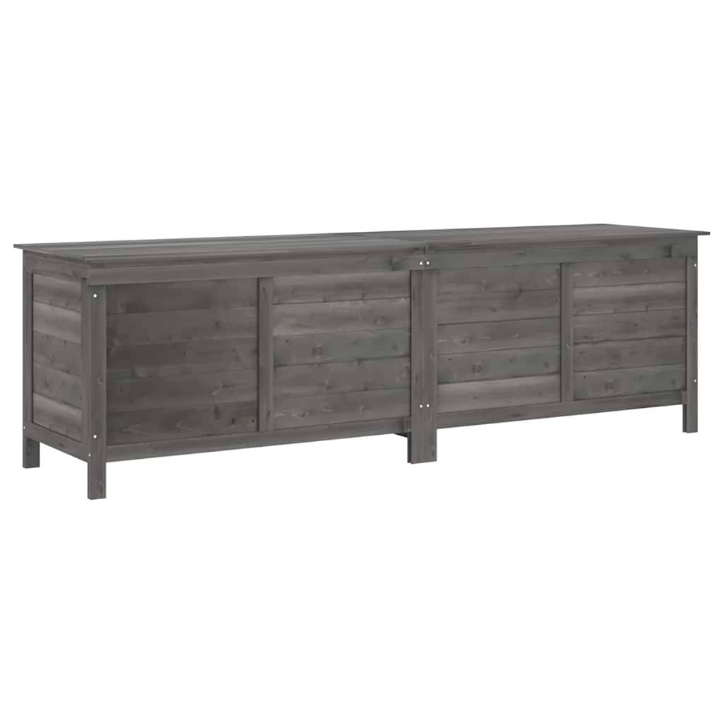 Coffre de Rangement Jardin Bois de Sapin Massif Grande Capacité Anthracite 198.5 cm – ComfortXL Outdoor Living - Image 2